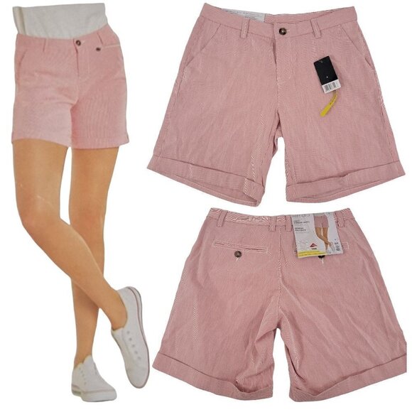 Esmara Ladies Size 4 Red Stripe Bermuda Shorts - NWT - Picture 1 of 16
